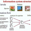 Fig. 4.5. Information system structure presenting the main levels and the information flow from the field works to the diffusion