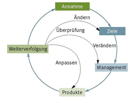 Abbildung 5. Feedback-Kreislauf im Zusammenhang mit adaptivem Management