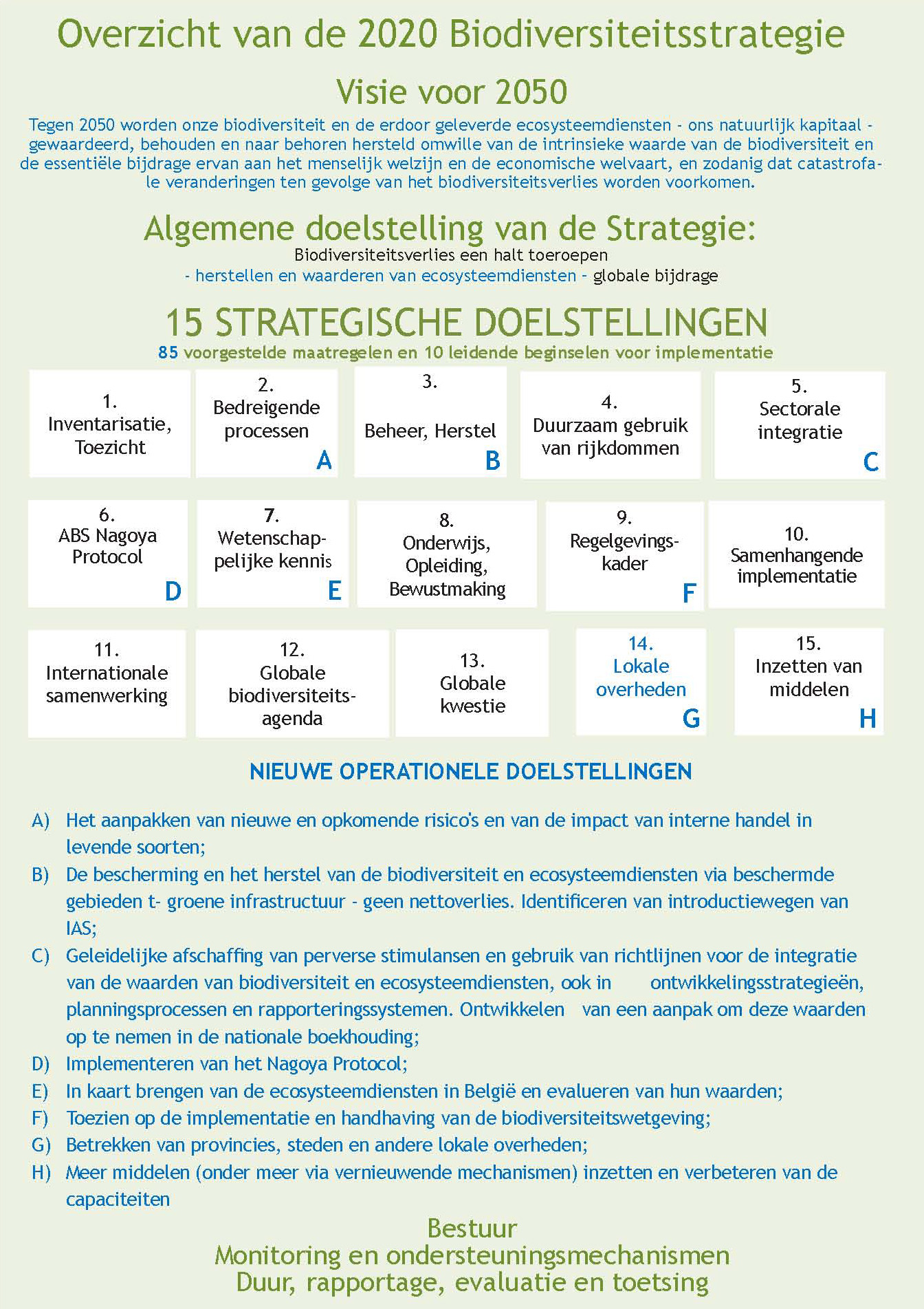 Afbeelding 1. Overzicht van de inhoud van de geactualiseerde strategie (nieuwe elementen zijn weergegeven in het blauw).