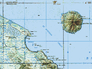 Fig. 1: geografische kaart met de ligging van het eiland Laing.