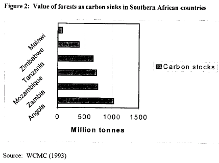 Fig_2_nbsap - <h4>Value of forests as carbon sinks in Southern African countries</h4>